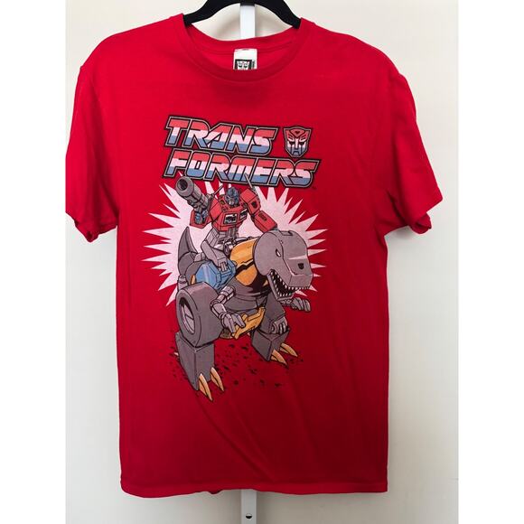 Transformers T Shirt Mens Medium EUC Red Cotton - Picture 1 of 4